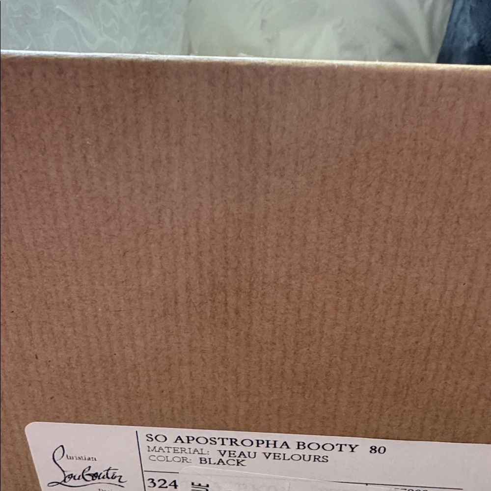 Christian Louboutin so apostropha black suede boot booty 80mm stiletto sz 37.5 - Picture 10 of 10